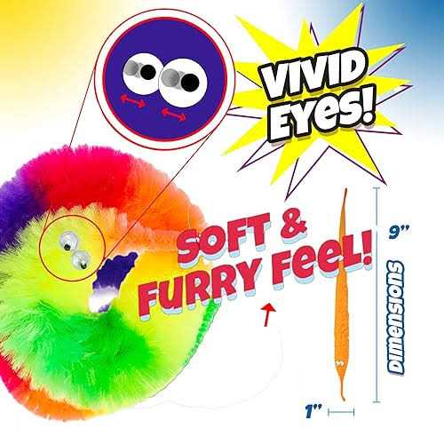 Ja-ru Fuzzy Worms on Strings on a String Magic Worms Fidget Toy Wiggly Worm on String Twisty Fuzzy Worm Toys - Image 3