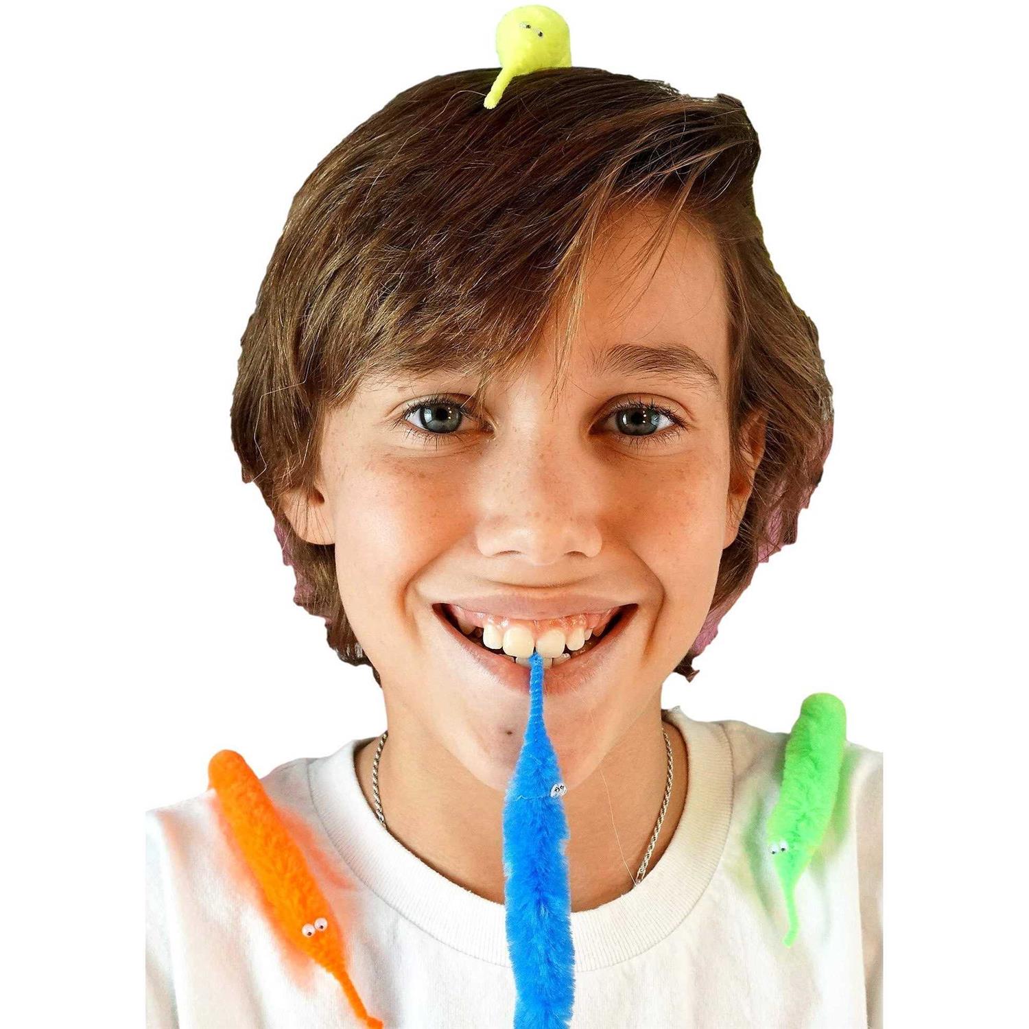 Ja-ru Fuzzy Worms on Strings on a String Magic Worms Fidget Toy Wiggly Worm on String Twisty Fuzzy Worm Toys - Image 4