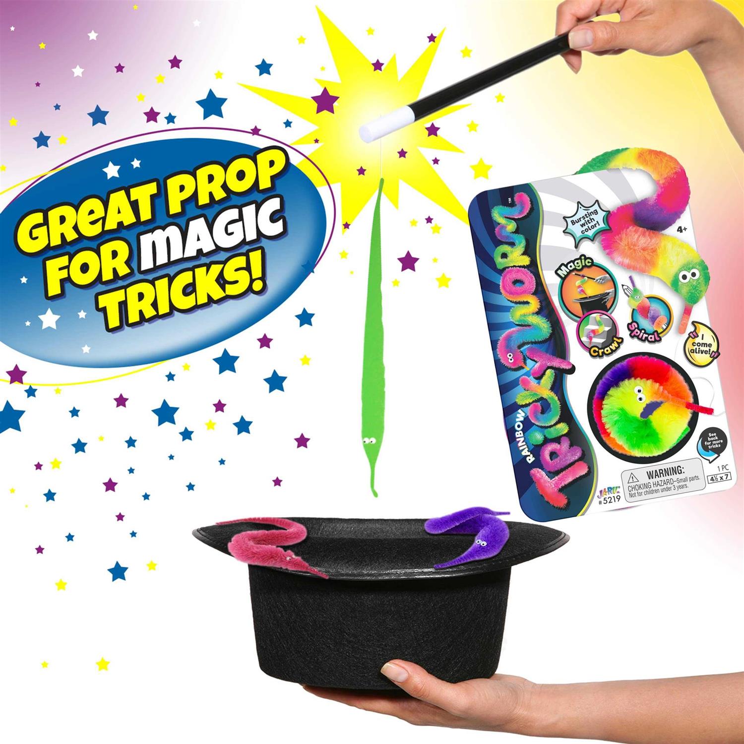 Ja-ru Fuzzy Worms on Strings on a String Magic Worms Fidget Toy Wiggly Worm on String Twisty Fuzzy Worm Toys - Image 5