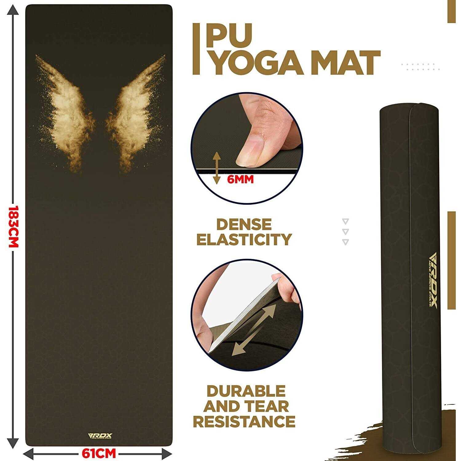 RDX Yoga Mat Natural Rubber with Carry bag and Strap - Image 4