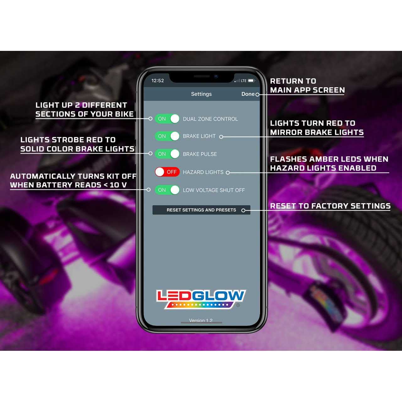 LEDGlow Bluetooth Advanced Million Color Can-Am Spyder LED Lighting Kit - Image 3