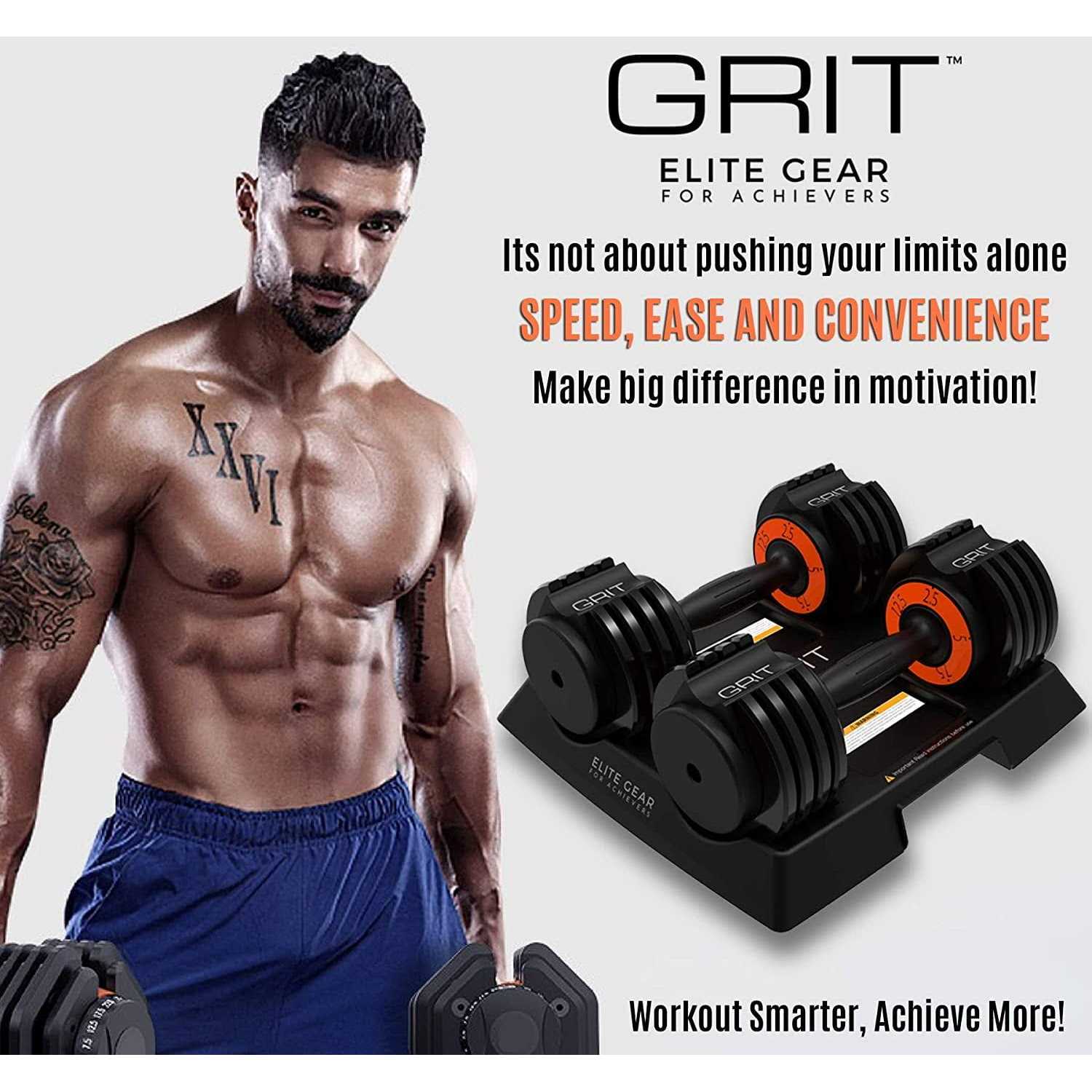 Grit Elite Gear Grit Adjustable Dumbbells Fast Adjusting Weights - Image 4
