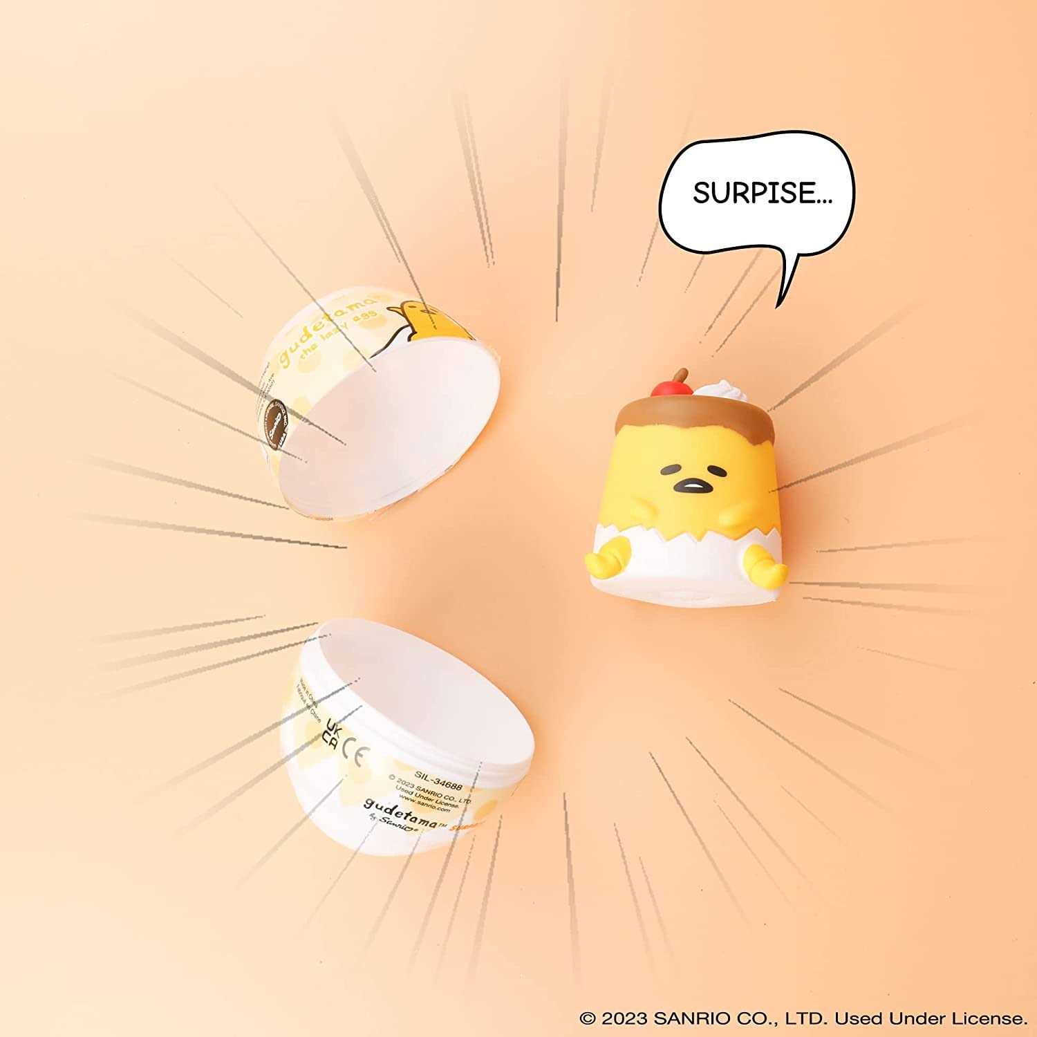 Hamee Sanrio Gudetama Lazy Egg Yolk Cute Water Filled Squishy Box Mini Fidget Stuffer Baby Birthday Gift Bag - Image 4