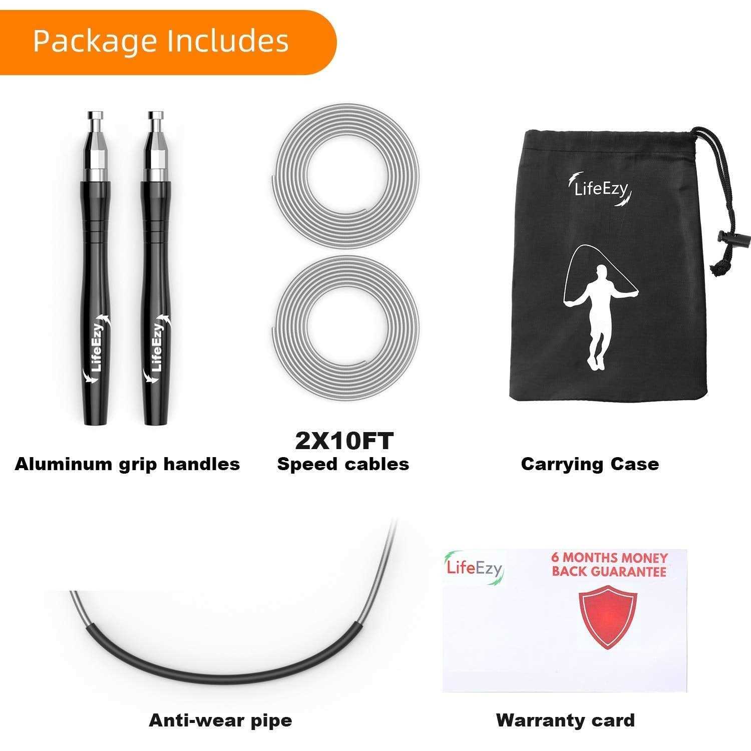 LIFEEZY Jump Rope High Speed Weighted Jump Rope Premium Quality Tangle-Free - Image 4