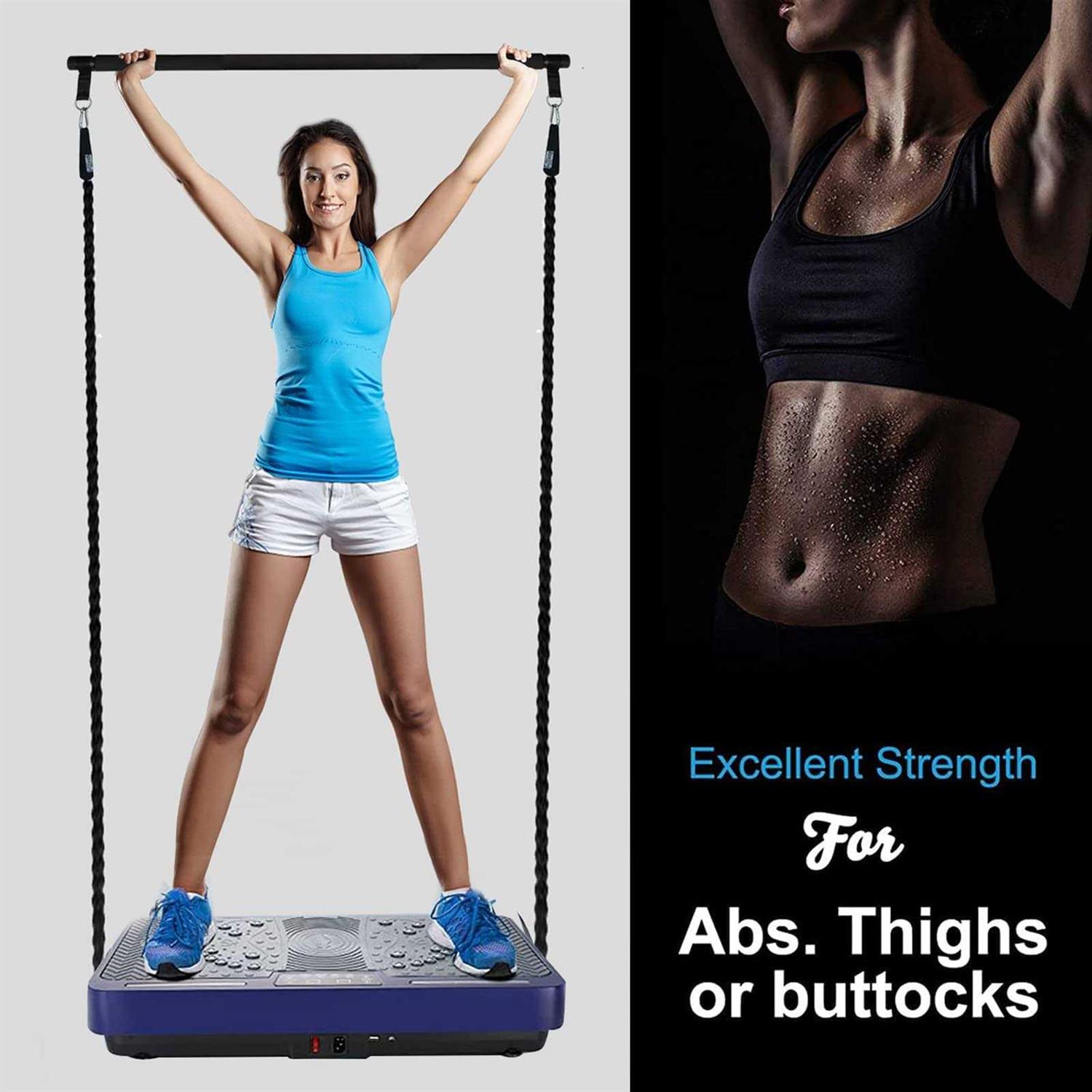 Natini Vibration Plate Exercise Machine Whole Body Workout Vibration Platform with Loop Bands LED Light Speaker for Home Fitness - Image 3