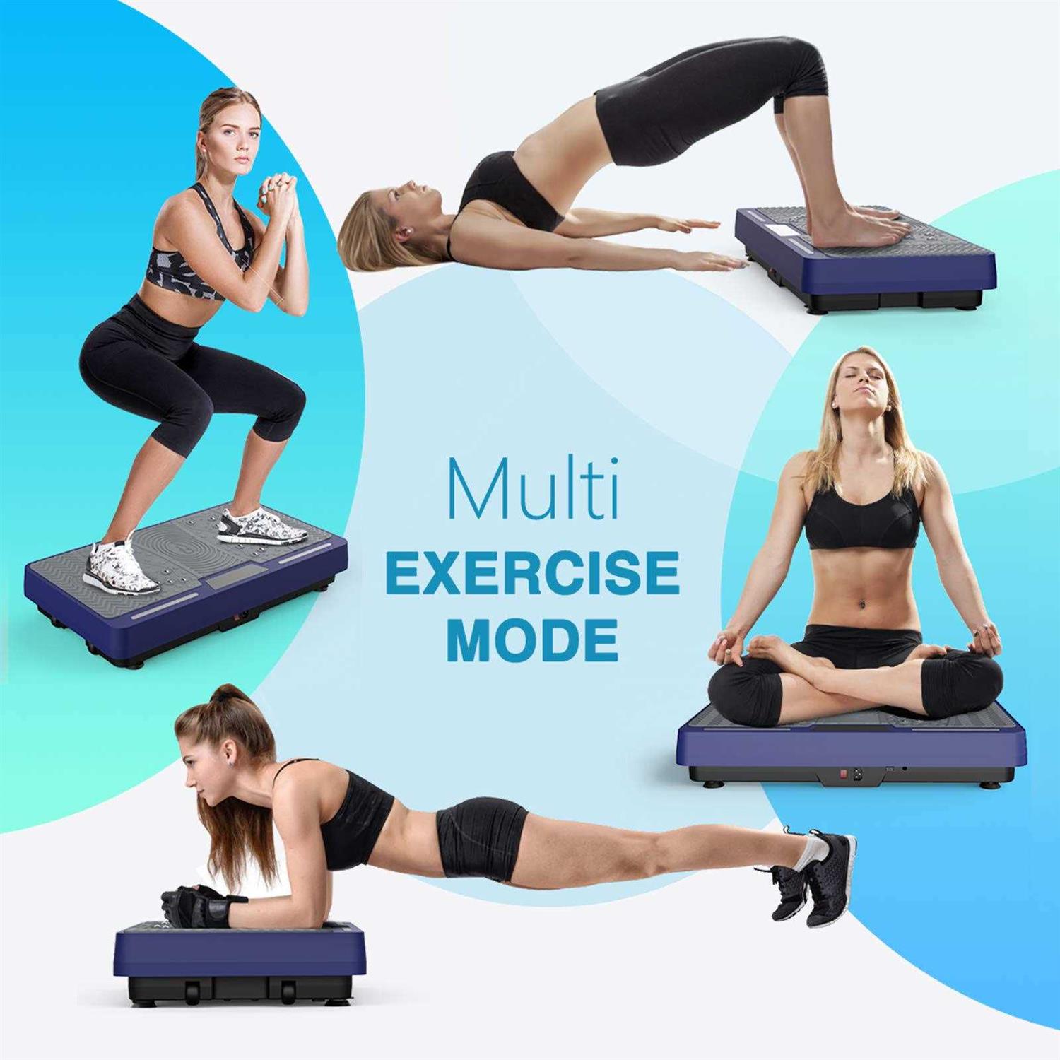Natini Vibration Plate Exercise Machine Whole Body Workout Vibration Platform with Loop Bands LED Light Speaker for Home Fitness - Image 5