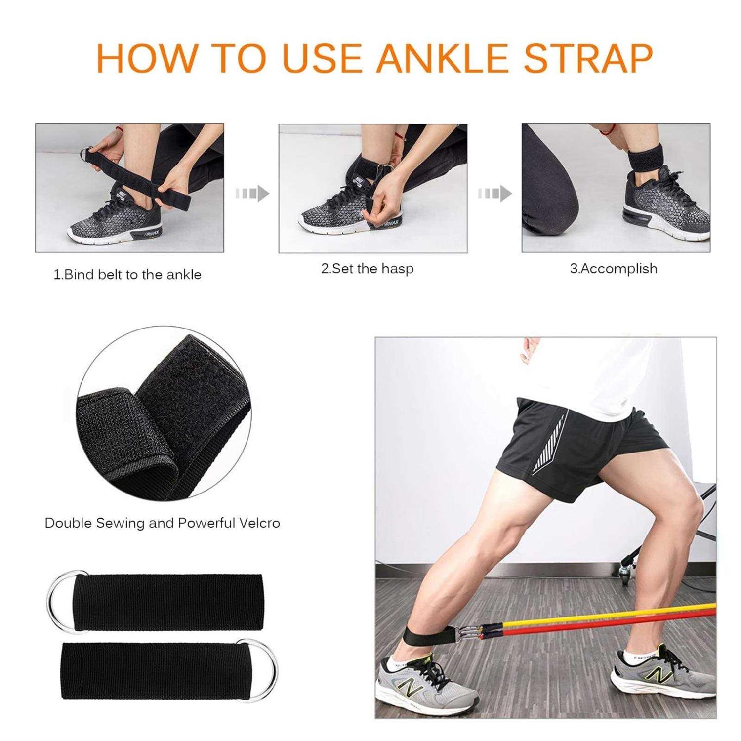 Resistance Bands Set, Workout Bands with Handles, Door Anchor, Ankle Straps and Carry Bag, Exercise Bands for Shape Body and Home Workouts - Image 3