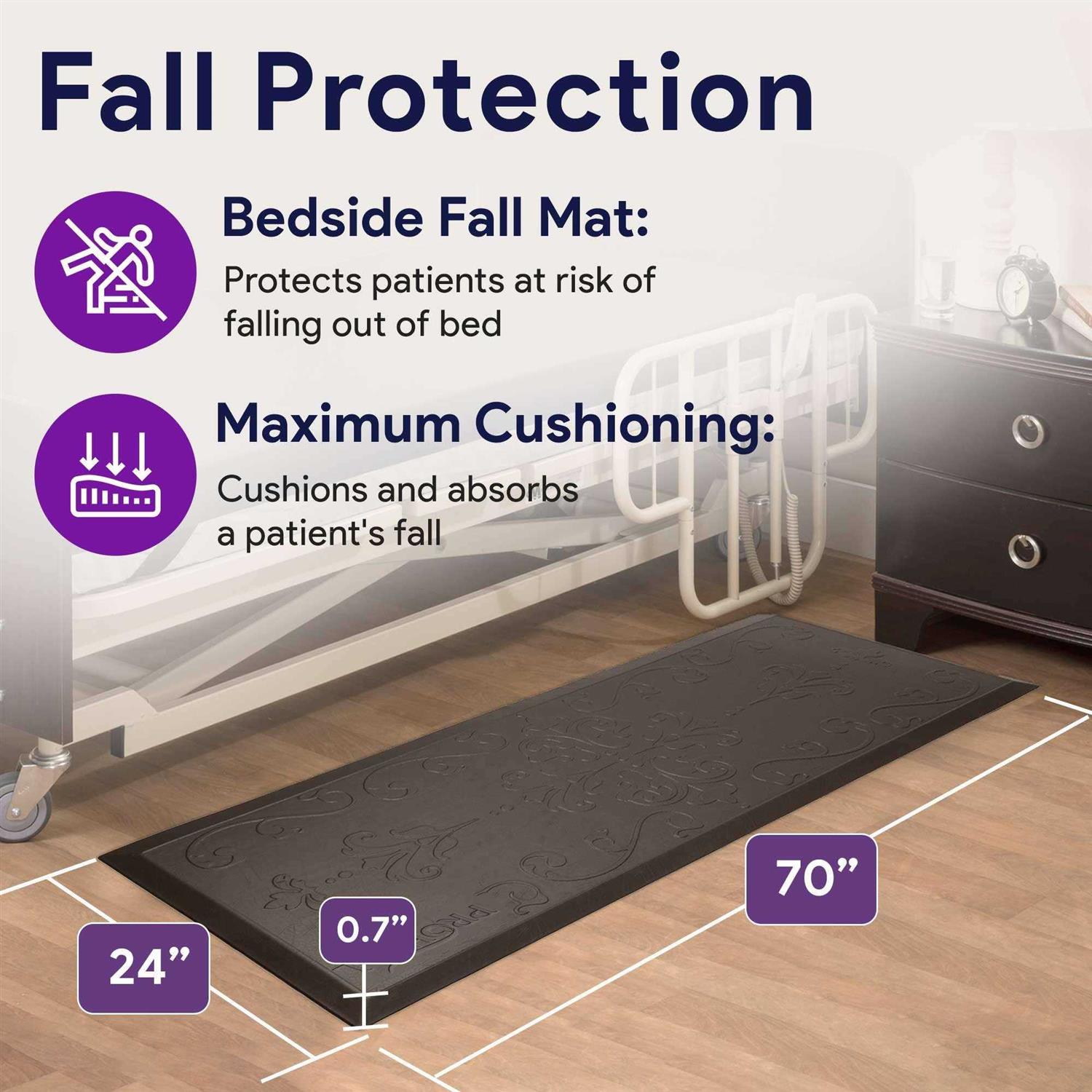 ProHeal Beveled Fall Mat for Fall Prevention for Seniors - Image 4
