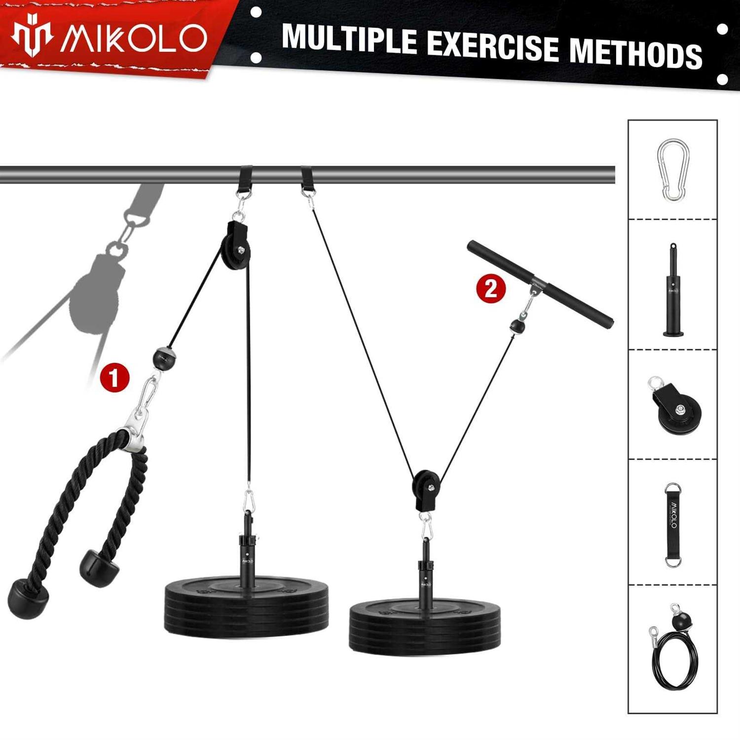 Mikolo Fitness LAT and Lift Pulley System Dual Cable Machine with Upgraded Loading Pin for Triceps Pull Down - Image 5