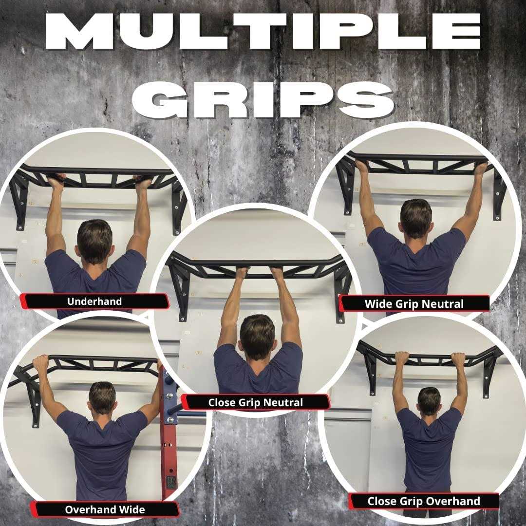 Gronk Fitness Ceiling Mounted Multi-Grip Chin Up Bar Pull-Up Bar For Home - Image 5