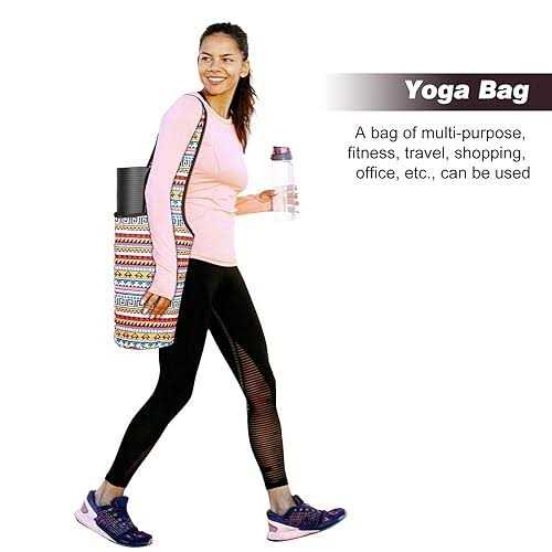 SARHLIO Yoga Mat Bag with Large Size Open Pocket and Zipper Pocket Yoga Mat Carrier Bag Fit Most Size Mats Yoga Bag for Ladies Easy Access Lightweight - Image 5