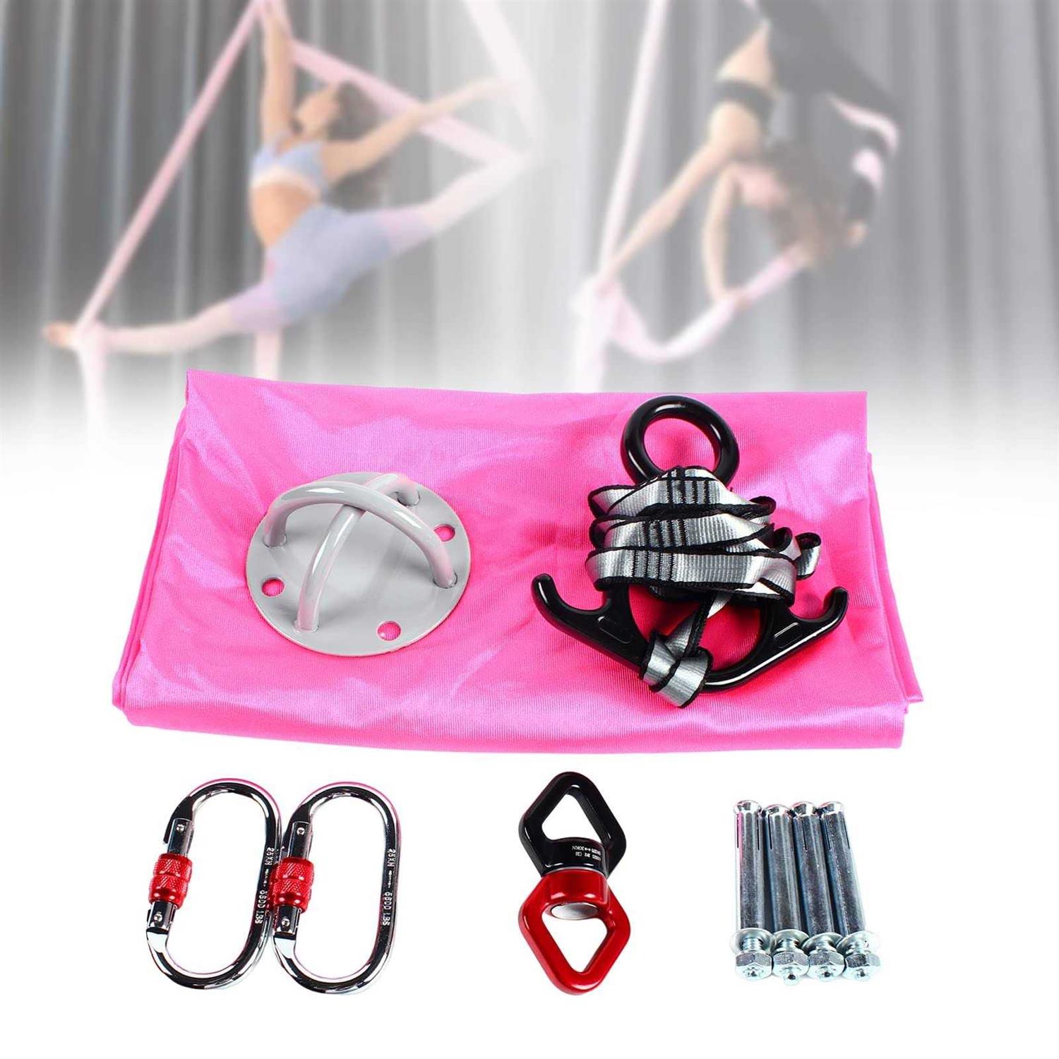 Qiucenmium Aerial Silks Aerial Hammock Aerial Yoga Hammock 9.2 * 9.2FT Silks for Gymnastics Can Support 400kg Sling - Image 4